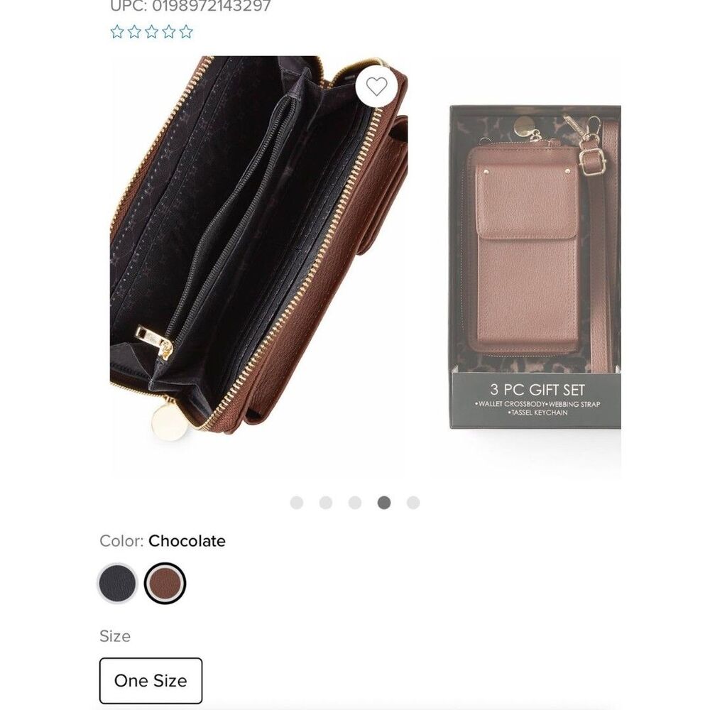 BCBG Black Leather Crossbody Phone Bag with Boho Strap